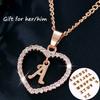 Concise Heart Alphabet Hollowed Jewelry Neck Unisex Necklace Chain Pendant Decor