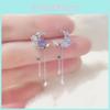 Butterfly Crystal Drop Earrings With Silver Pins For Women Fashion Jewelry
