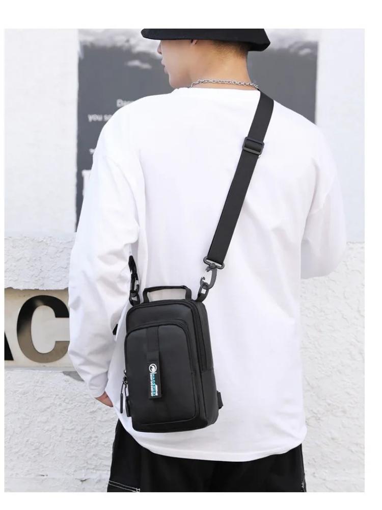 Men Luxury Nylon Large Capacity Chest Bag Outdoor Hiking Travel Crossbody Bag High Quality Waterproof Shoulder Bag