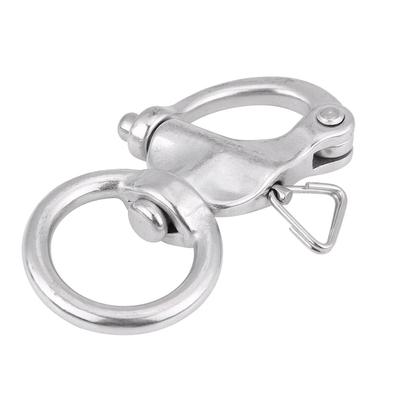 2 pièces Manille à ressort Acier inoxydable 316 Boucle Anneau d'attache Outil utile Manille à anneau rond 76 mm