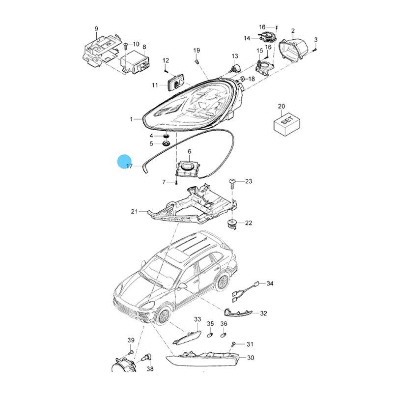 NEW-Left Front Headlight Sealing Strip Waterproof For Cayenne 2015-2017 Headlamp Rubber Weatherstrip Gasket Trim Parts
