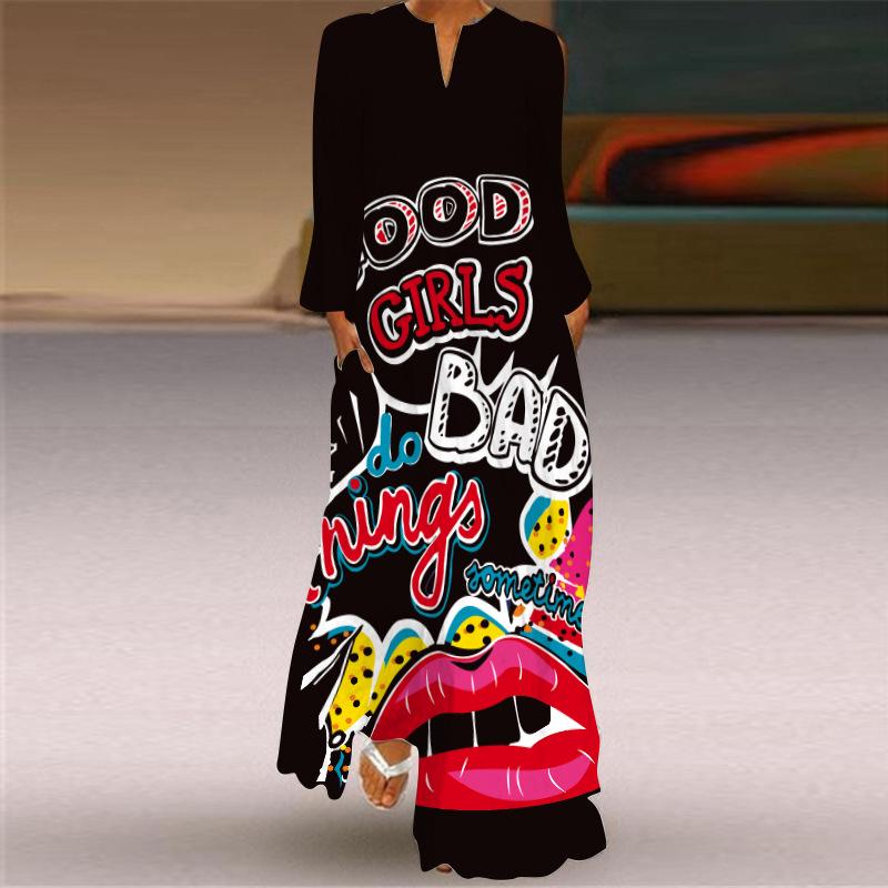 

Женское платье с V-образным вырезом и длинными рукавами и карманами в стиле ретро 2024 года с принтом бабочек L