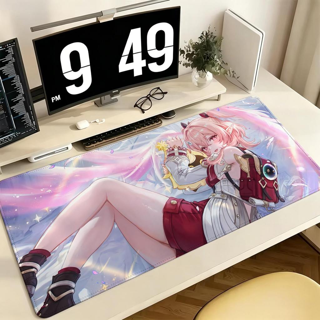 Genshin Impact Linnea Pro ESports Xxl Gaming Mousepad Extra Large NonSlip Stitched Edge Keyboard Laptop Desk Mat For Pc Gamer