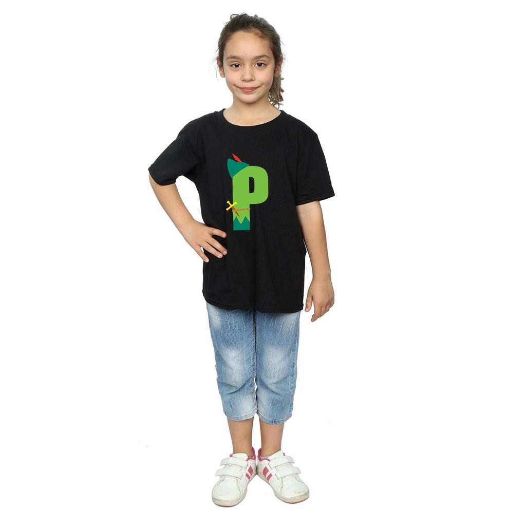 Disney Girls Alphabet P Is For Peter Pan Cotton T-Shirt