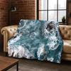 Meereswelle Strand Riff Natur Landschaft Flanell Decke Weich Warm Überwurf für Schlafzimmer Wohnzimmer Bett Reise Camping Picknick Kind