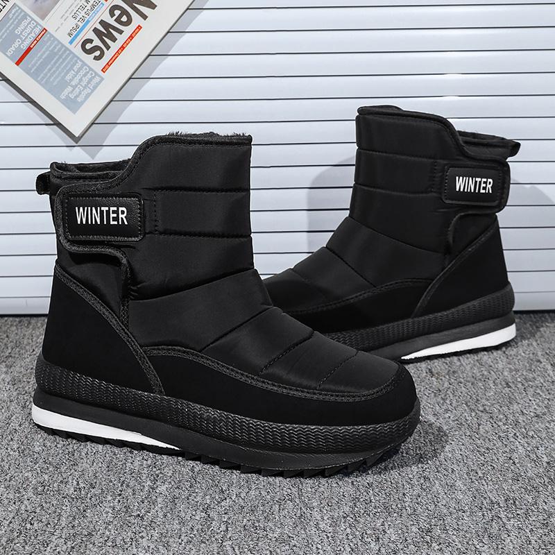 Nieuwe Heren Winterlaarzen Warme Pluche Sneeuwlaarzen Hoge Kwaliteit Waterdicht Hoge Schacht Heren Enkellaarsjes Outdoor Heren Wandelschoenen Sneaker