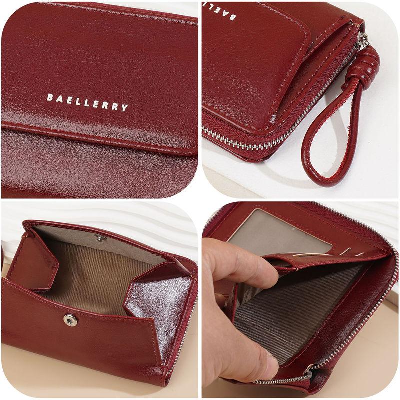 Baellerry Women Fashion Mini Purses PU Leather Card Holder Casual Design Zipper Coin Purse Wallets