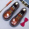 Brown Loafers Mens Party and Business Loafers Thick Soled Men Dress Platform Shoes Comfortable Slip-On Fashion New Casual Shoes