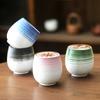4pcs Mixed Ceramic Coffee Cup Set,Small Espresso Cups, Coarse Pottery Handmade Creative Striped Nordic Style Mugs,Breakfast Cups,Milk Cups,Latte Cups