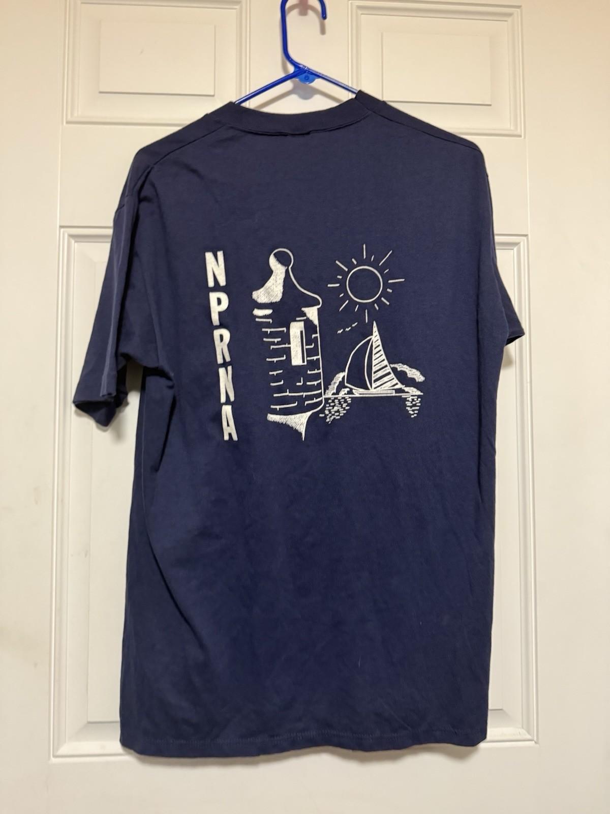Nautical NPRNA Vintage Graphic Tee With Lighthouse Sailboat And Sun Size XL Unisex T-Shirt S