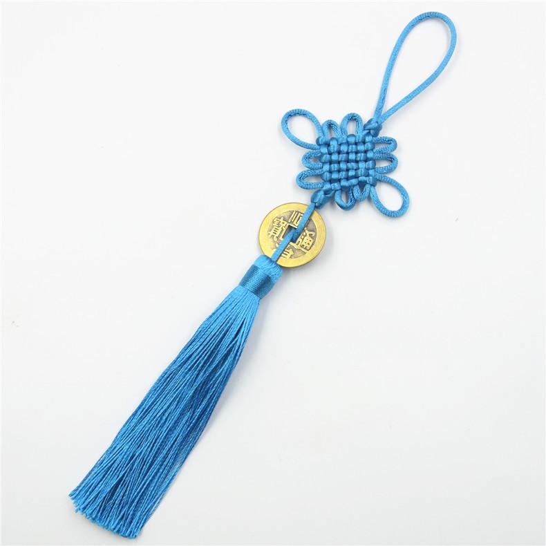 Handgefertigte Quaste im chinesischen Knotenstil Anhänger aus echter Kupfermünze Autoanhänger chinesischer Knoten dekorativ besonderes Geschenk