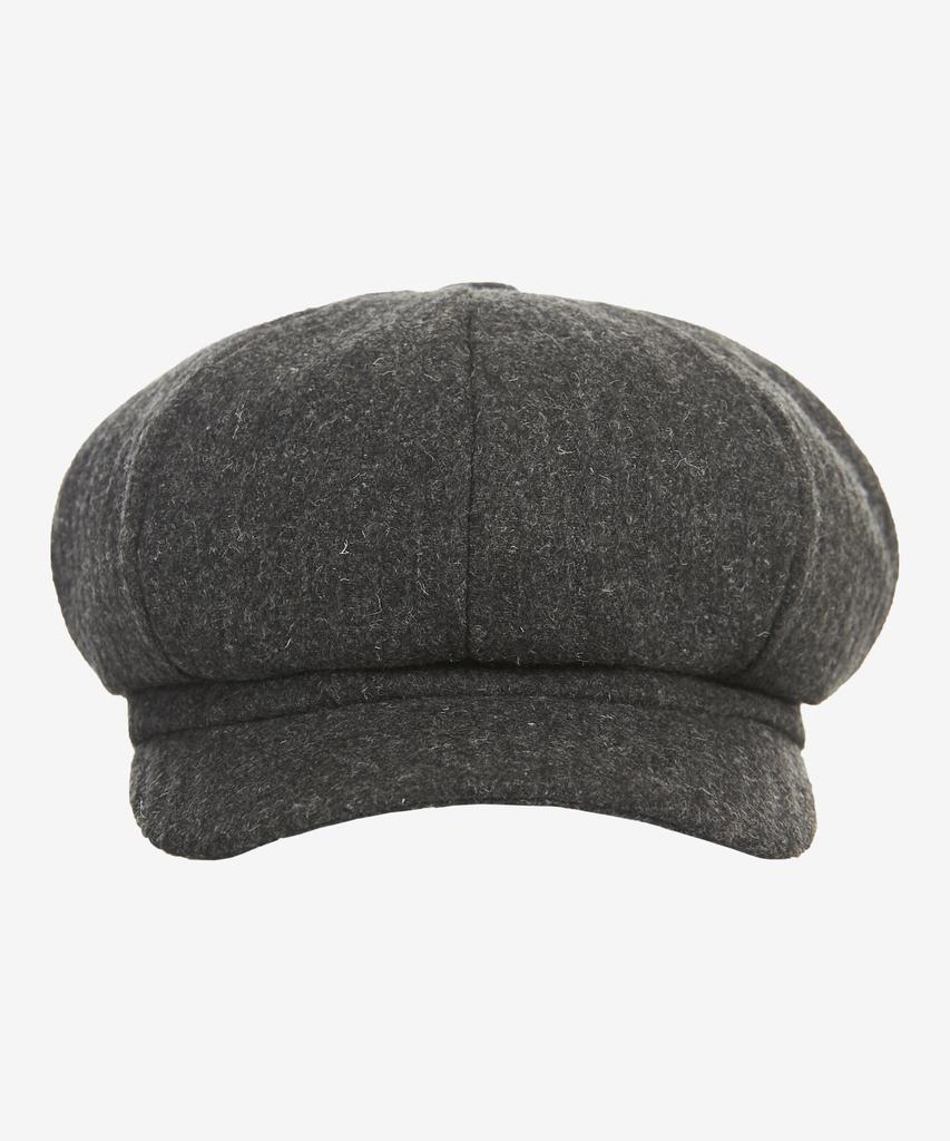 Bajal Bold Metal Tip Wool Herringbone Newsboy Cap Charcoal