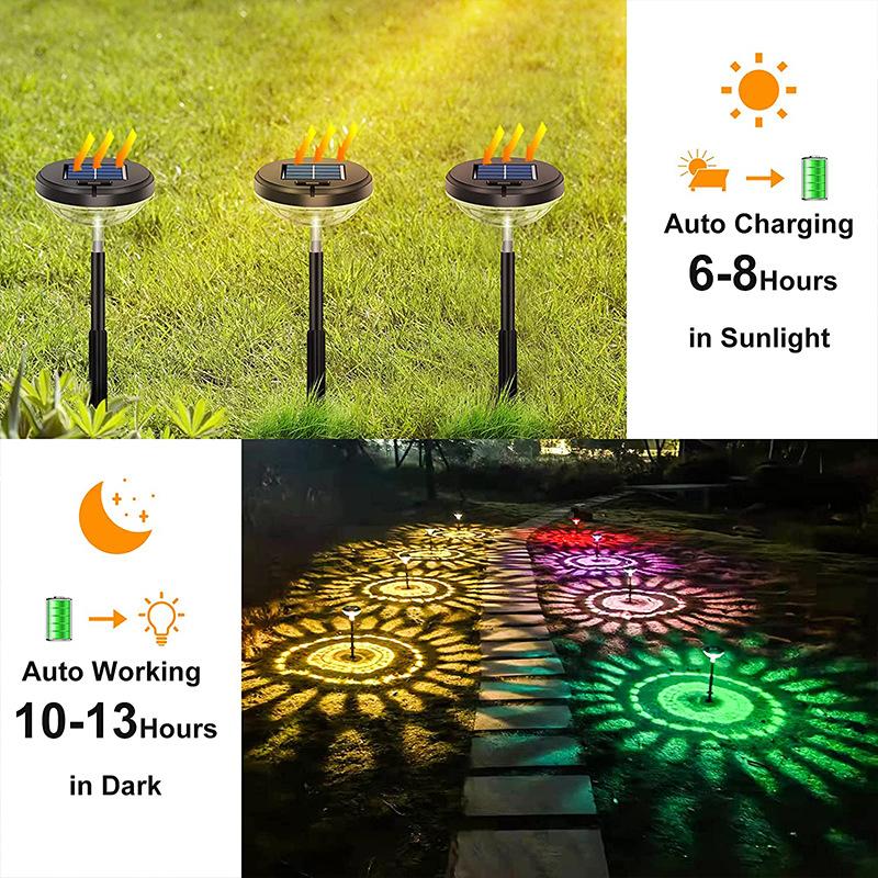 Garten im Freien Solar-LED-Leuchten RGB-Mehrfarbenbeleuchtung Solar-Weg-Rasen-Licht-Weihnachtsgarten-dekorative Landschaftsglanzlampen