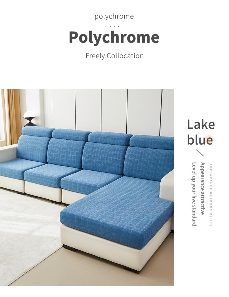 1 Stück Jacquard Sofasitzbezüge Dehnbarer Couchbezug Bankbezug Für Wohnzimmer Arbeitszimmer Sofakissenbezug Abnehmbarer Überwurf Back Cover blau