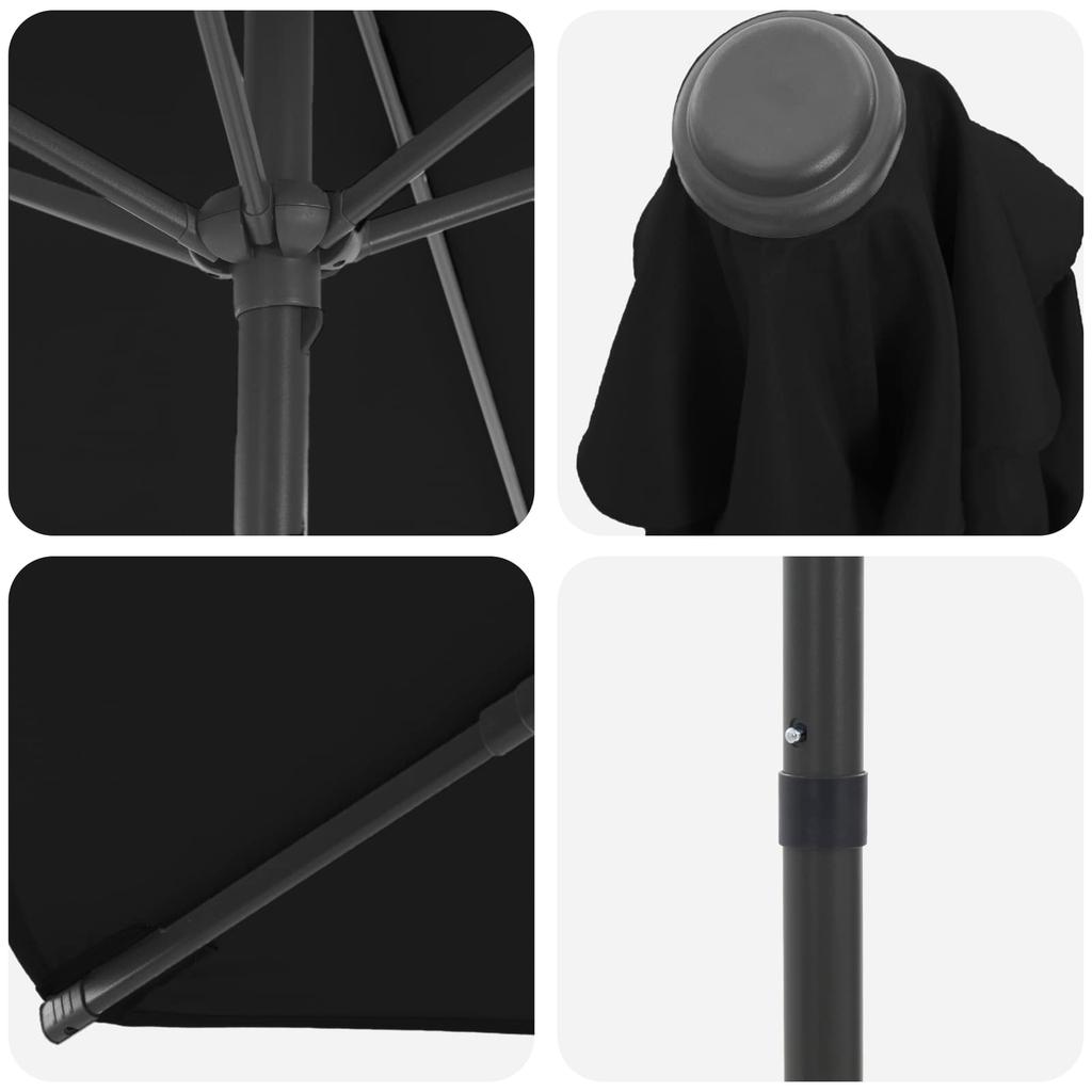 Garden Umbrella with Base 200 x 300 cm Polyester Rectangular