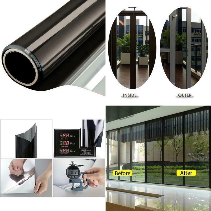 One Way Mirror Window Film Vinyl Adhesive Reflective Solar Film Privacy Window Tint for Home Glass Stickers Car UV Protector DIY