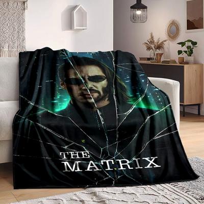 1pc The Matrix Flannel Throw Blanket - HD Printed Lightweight Soft Warm All-Season Blanket for Sofa, Bed, Travel, Camping 002