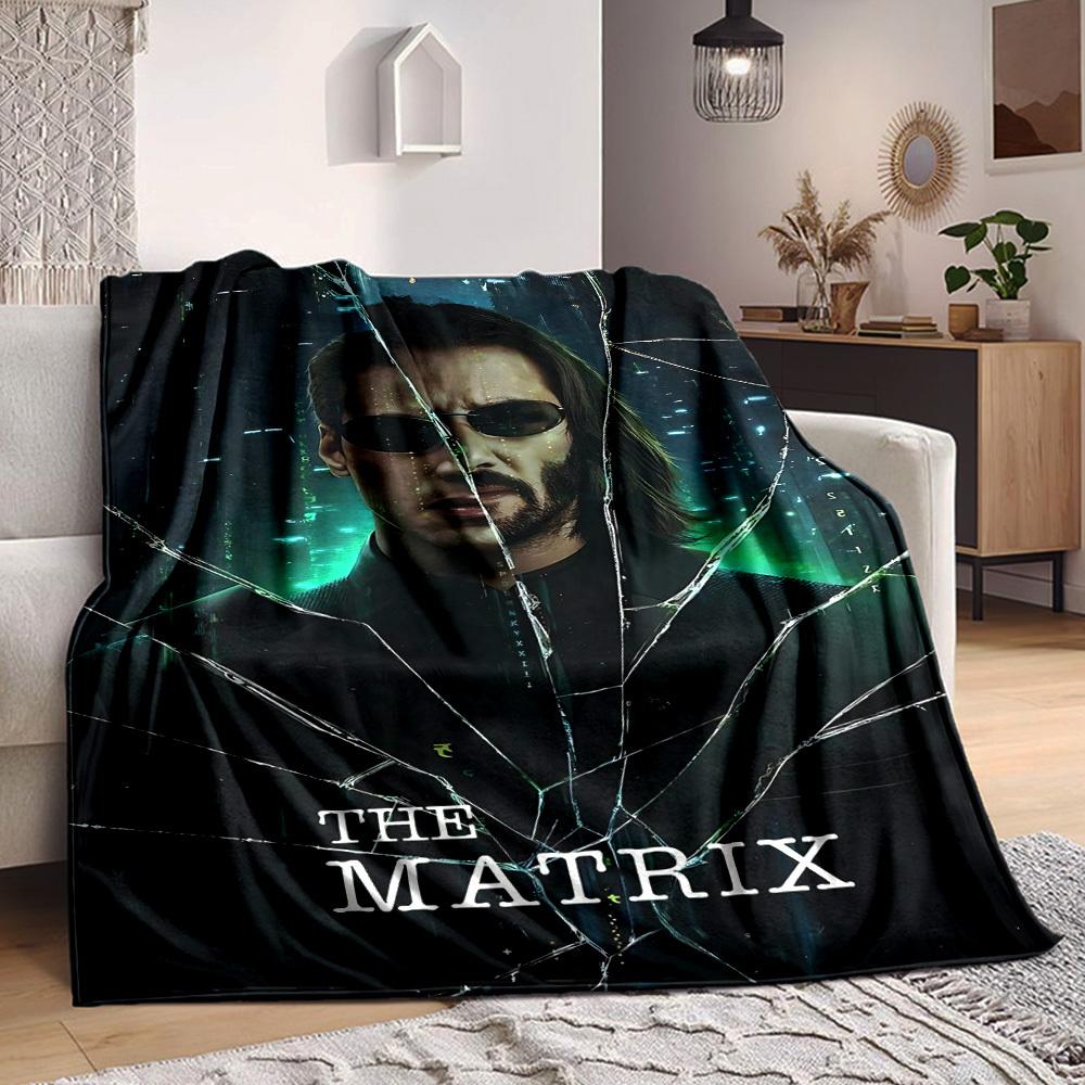 1 Stück Die Matrix Flanell-Kuscheldecke - HD-Druck Leicht Weich Warm Ganzjahresdecke für Sofa, Bett, Reisen, Camping 002