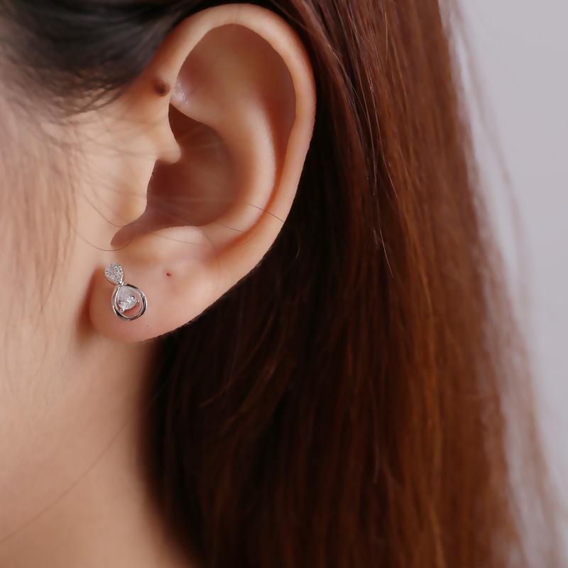 Diamond-encrusted Zircon Drop Earrings for Women  Fashionable  Luxurious Niche Design  High-end Earrings