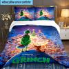 Grin-ch's Festive Adventure 3pcs Bedding Set,Including 1pc Duvet Cover And 2pcs Pillowcases Perfect Gift for Christmas,Ideal for Bedroom, Dormitory
