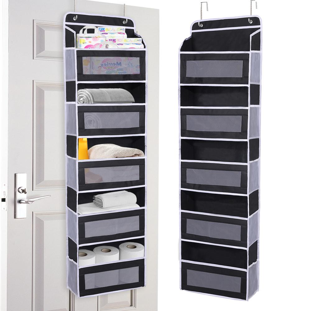 5-Shelf Hanging Storage Organizer Bag Organizer Door Storage Device with 5 Side Bags Mesh Window Storage for Bedroom Pantry