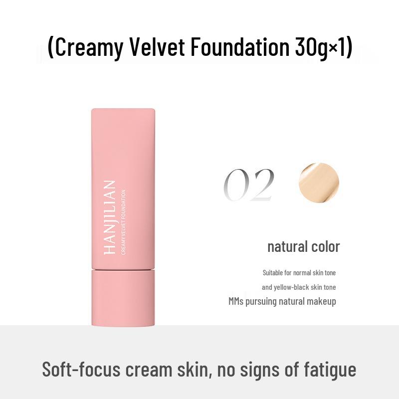 Han Ji Lian Creamy Velvet Foundation: Lightweight, Brightening & Moisturizing for Non-Cakey, Long-Lasting Coverage