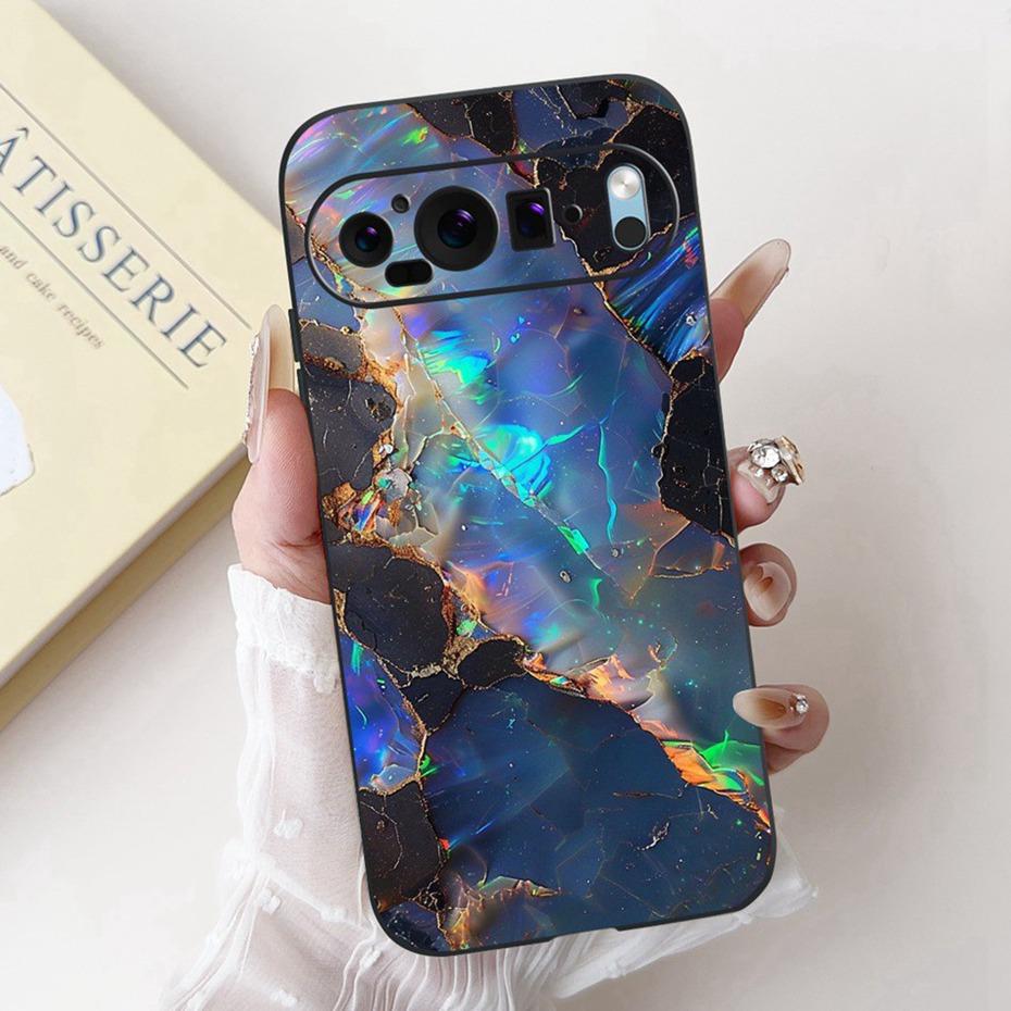 Fashion Painting Phone Case For Google Pixel 9 Pro 9A Black Silicone Soft Cover For Google Pixel9 9A 9Pro Cases Bumpers
