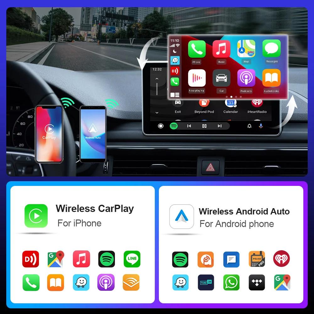 2 IN 1 Wired to Wireless CarPlay Android Auto Adapter USB Dongle Smart Mini Box Plug & Play For VW Toyota Nissan Honda Ford Benz