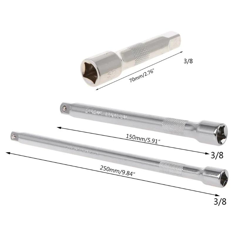 Set di Barre di Estensione Lunghe e Corte da 3/8" Adattatore Bussola Chiave a Cricchetto Estensore
