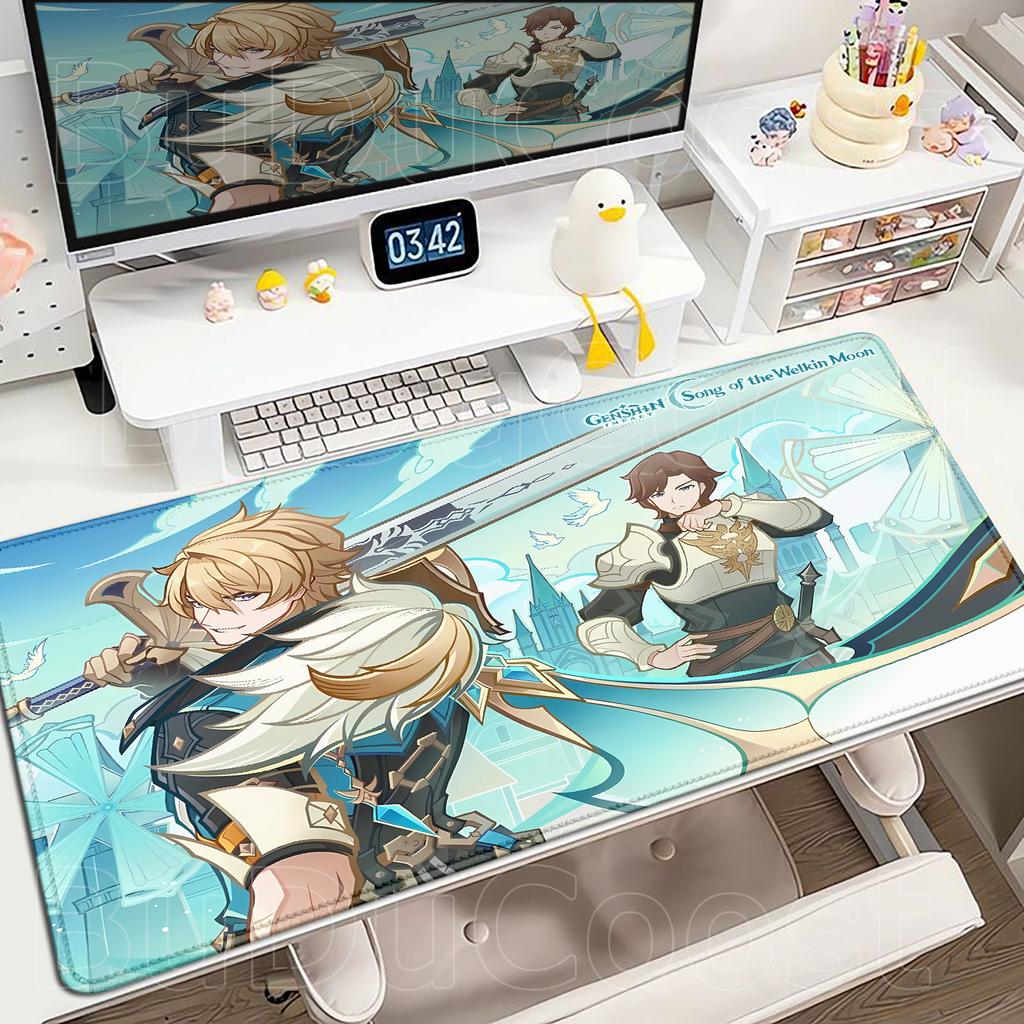 Nowa podkładka na biurko Genshin Impact Anime Gaming Fajny Varka Podkładka pod mysz do gier Zablokowana krawędź Antypoślizgowa gumowa Mata do gry Biurowa Klawiatura Podkładka pod mysz