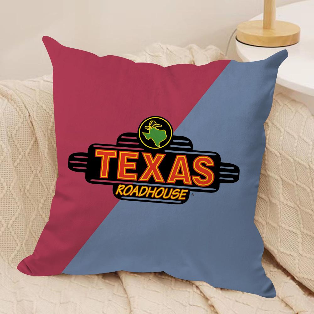 TTexas Roadhouse Cushion Cover Soft Plush Fabric DoubleSided Printed Sofa Cushion Cover for All Seasons Home Decor Gift