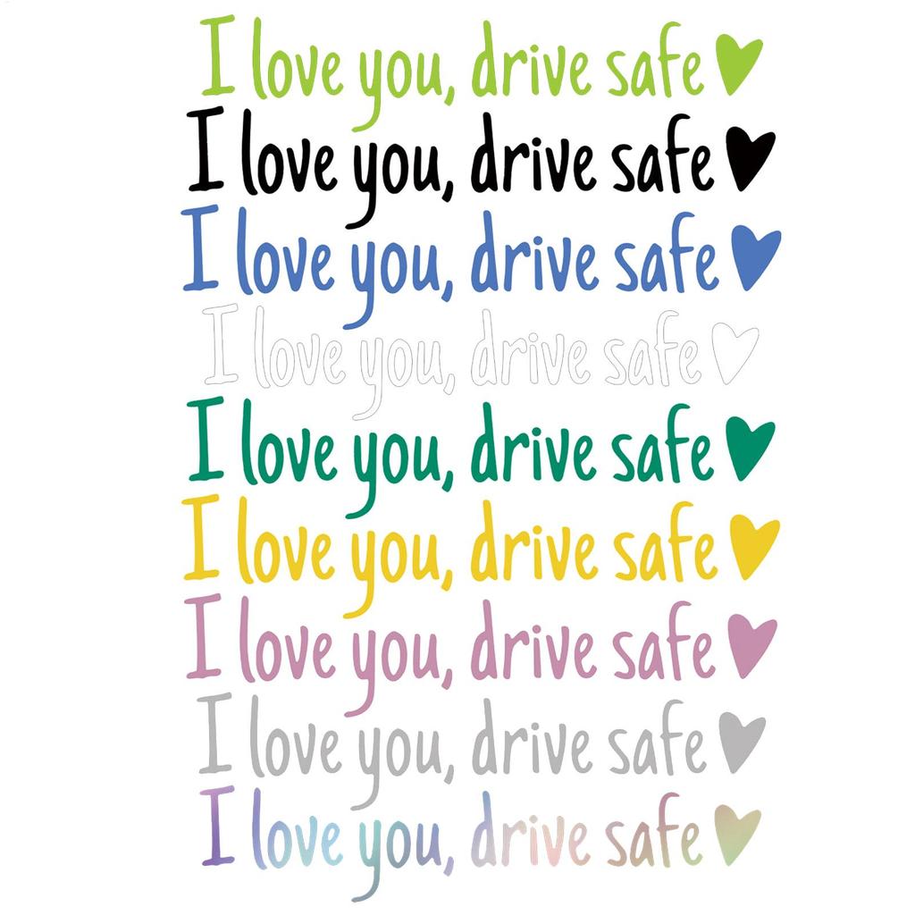 New Rearview Mirror Decal Car Stickers And Decals I Love You Drive Safe Emblem Labels For Truck Bumper Vehicles Exterior Decor