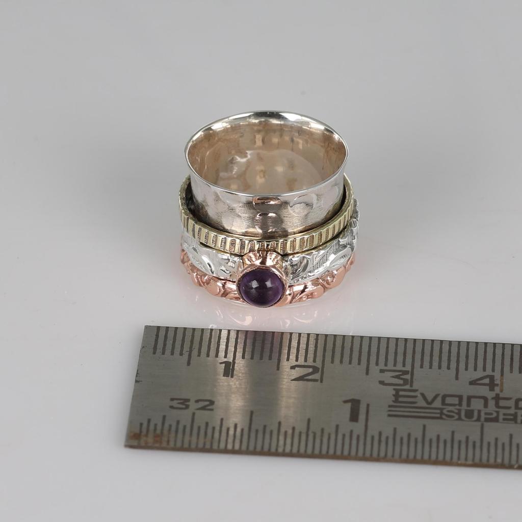 Silberschmuck, Spinner Ring, Geburtsstein Schmuck, Angst Ring, Geschenk Für Ihn