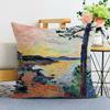 Creative Oil Painting Printed Decorative Pillowcase Bedroom Living Room Square Cushion Pillowcase
