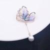Versatile Butterfly Pearls Accessory Modern Waterdrop Inspired Detailing Sturdy Alloy Brooch for Casual Formal Wear