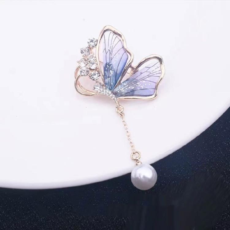 Versatile Butterfly Pearls Accessory Modern Waterdrop Inspired Detailing Sturdy Alloy Brooch for Casual Formal Wear