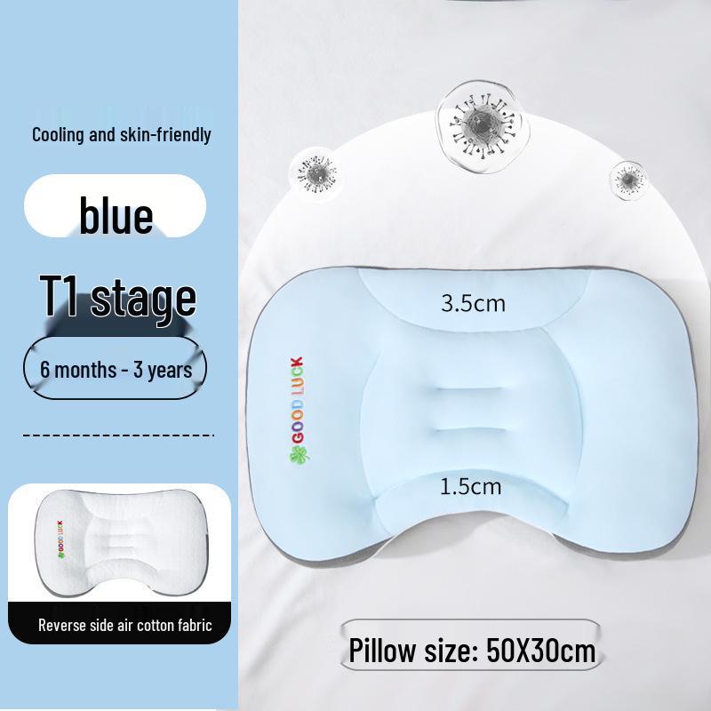 Children's Breathable Ice Silk Neck Pillow for Ages 6 Months To 8 Years, All-Season Kindergarten Use