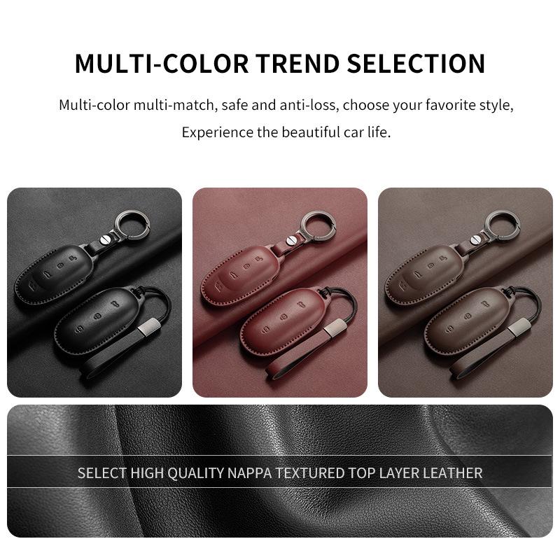 Key Protective Cover for Ideal L6-L9: Genuine Leather, Car Use, Keyring-Compatible Bag