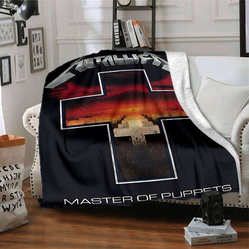 1 stk Metallica Flanellteppe [Koselig Kastepledd] For Sofa, Seng, Reise, Camping, Stue, Kontor, Sofa, Stol, Og Seng