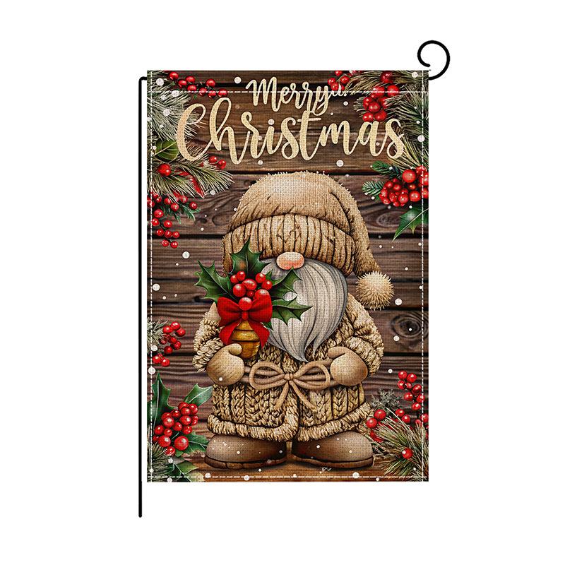 

Двусторонний садовый флаг Рождественский Имитация льна Снеговик с принтом Уличная Двор Декорация Маленький флаг HYQ075-9