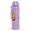 1PC Bear Cute Flower Quote Print 750ml Color Plastic Sports Water Bottle Leakproof Flip Straw Lid Suitable for Sports Office Home Use