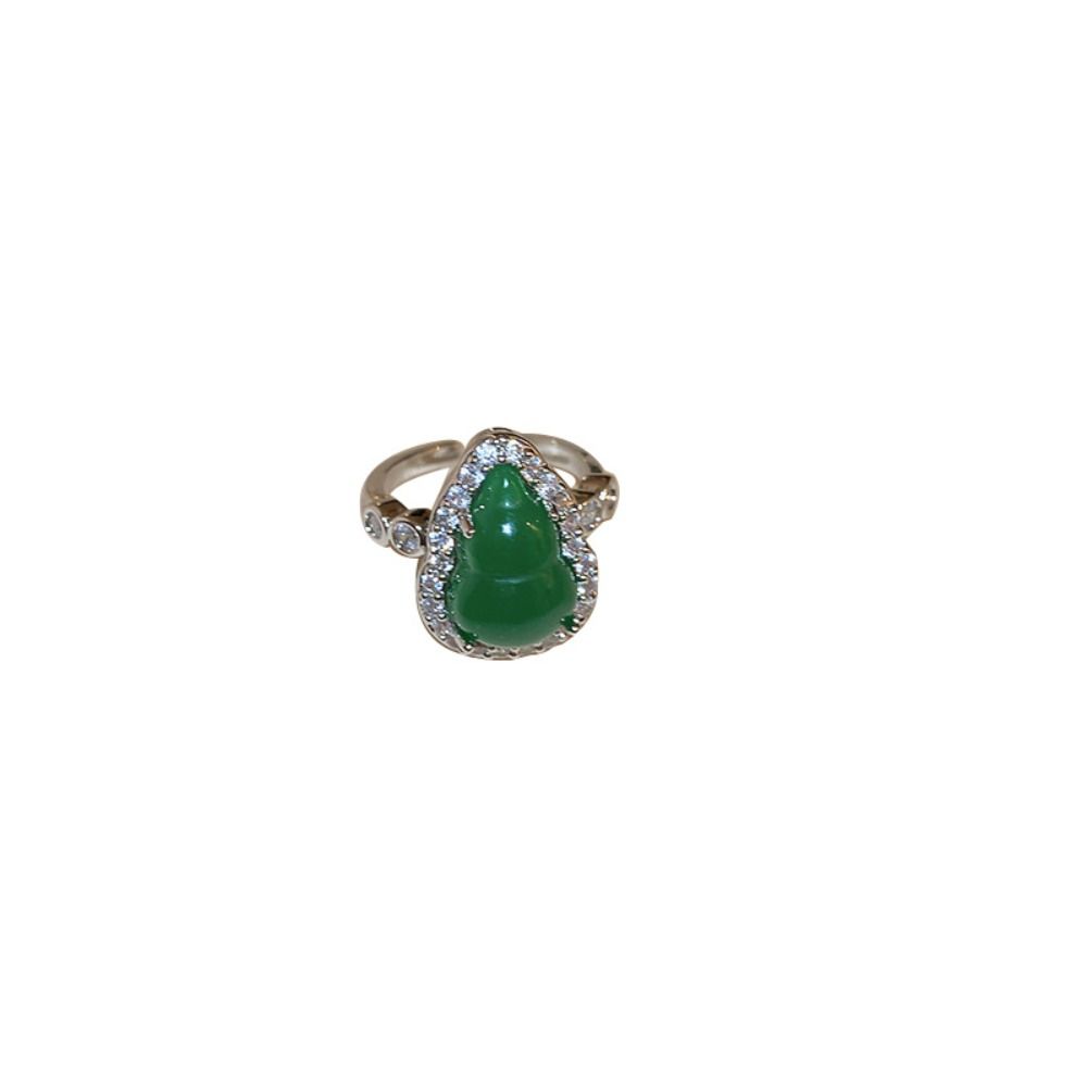 Senior Sense Green Calabash Zircon Necklace Country Tide Collarbone Chain  Women