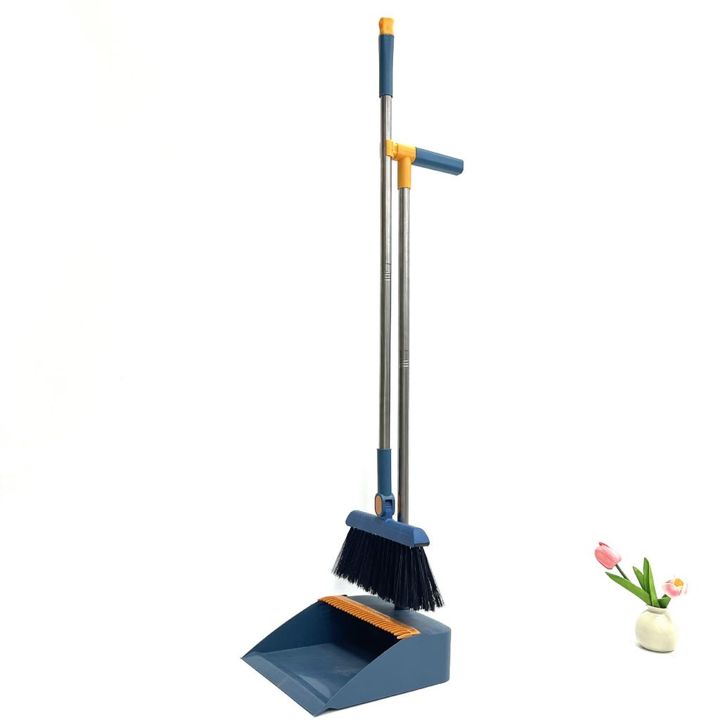Magnetic Folding Broom & Dustpan Set - Enlarged & Thickened Design