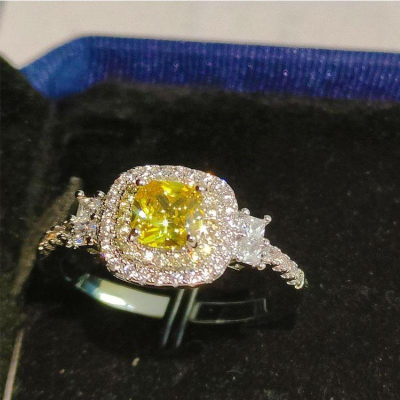 

Duowei, Micro-Set Zircon Bright 4-Claw Set Topaz Women S Ring, Temperament Fashion Jewelry no. 10