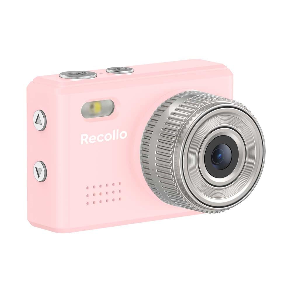 IRT Recollo (Pink) Toy Camera, Mini Compact Digital Camera with Photo and Video Capabilities, Includes MicroSD Card