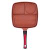 Bestco Frying Pan with 3 Variaspan Dividers, Sides, IH, Gas, Red, ND-5130,