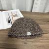 New double-layer blended wool hat with small face, cloth label warm knitted hat, simple and versatile cold hat in autumn and winter