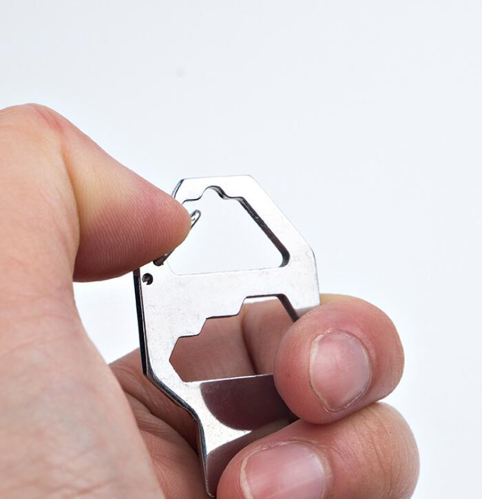 5-in-1 Stainless Steel Keychain Multitool Edc Keyring Tool Bottle Opener Screwdriver Wrench Ruler