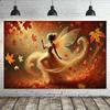 2D Flat Design, 1 Piece. Attractive Autumn Fairy Background Fabric. Suitable for Home Decoration, Parties, and Studios.