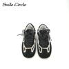 Genuine Leather Women Casual Shoes Round Toe Lace Up Trainers Fashion Comfortble Sneakers